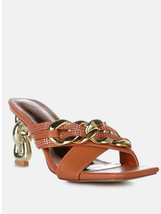 London Rag metallic Chain-Link Heels - Picture 3 of 5